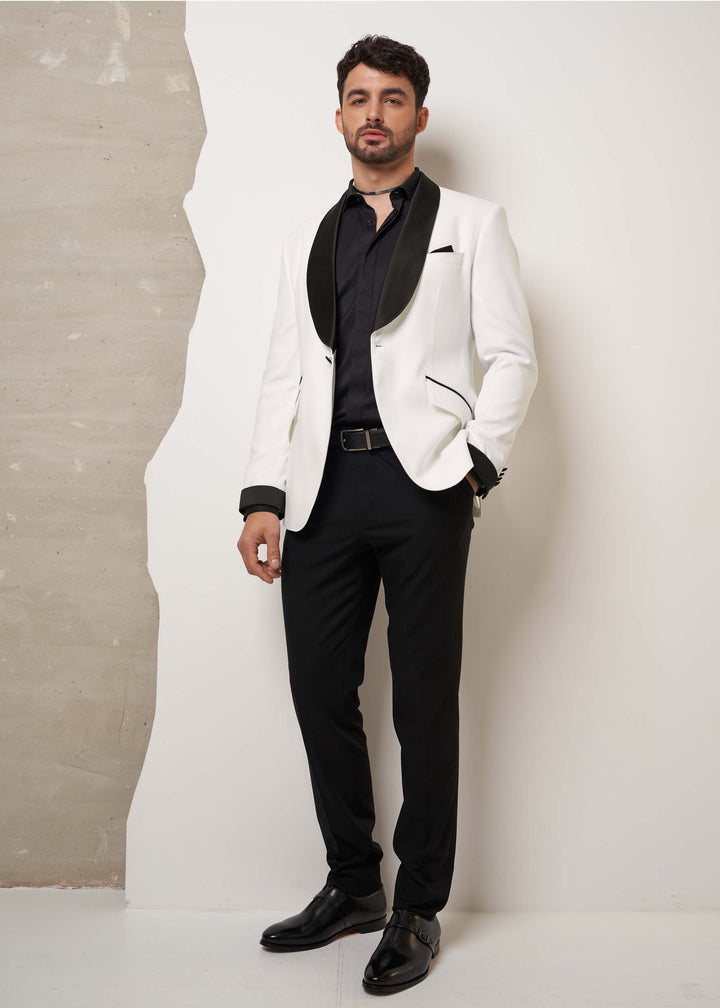 Fashionable Men's 2-piece Suit Velvet Shawl Collar Wedding Suit (Blazer+Pants) mens event wear