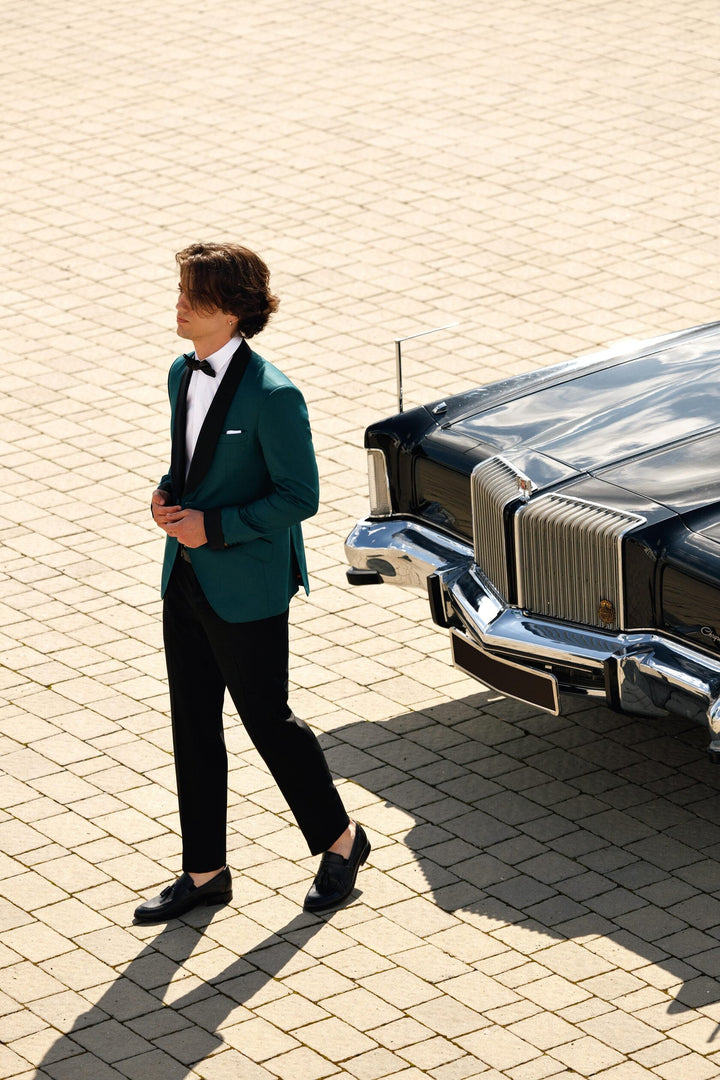 Fashionable Men's 2-piece Suit Velvet Shawl Lapel Wedding Suit (Blazer+Pants) mens event wear