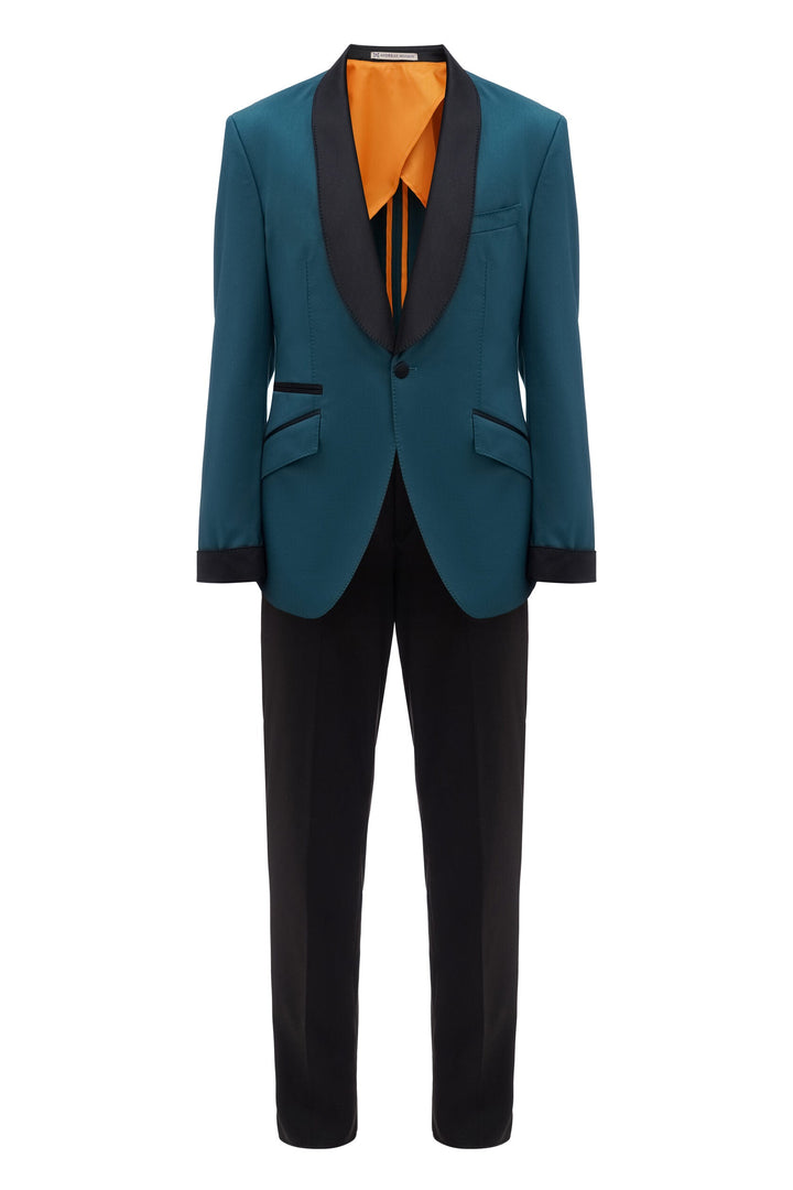 Fashionable Men's 2-piece Suit Velvet Shawl Lapel Wedding Suit (Blazer+Pants) mens event wear