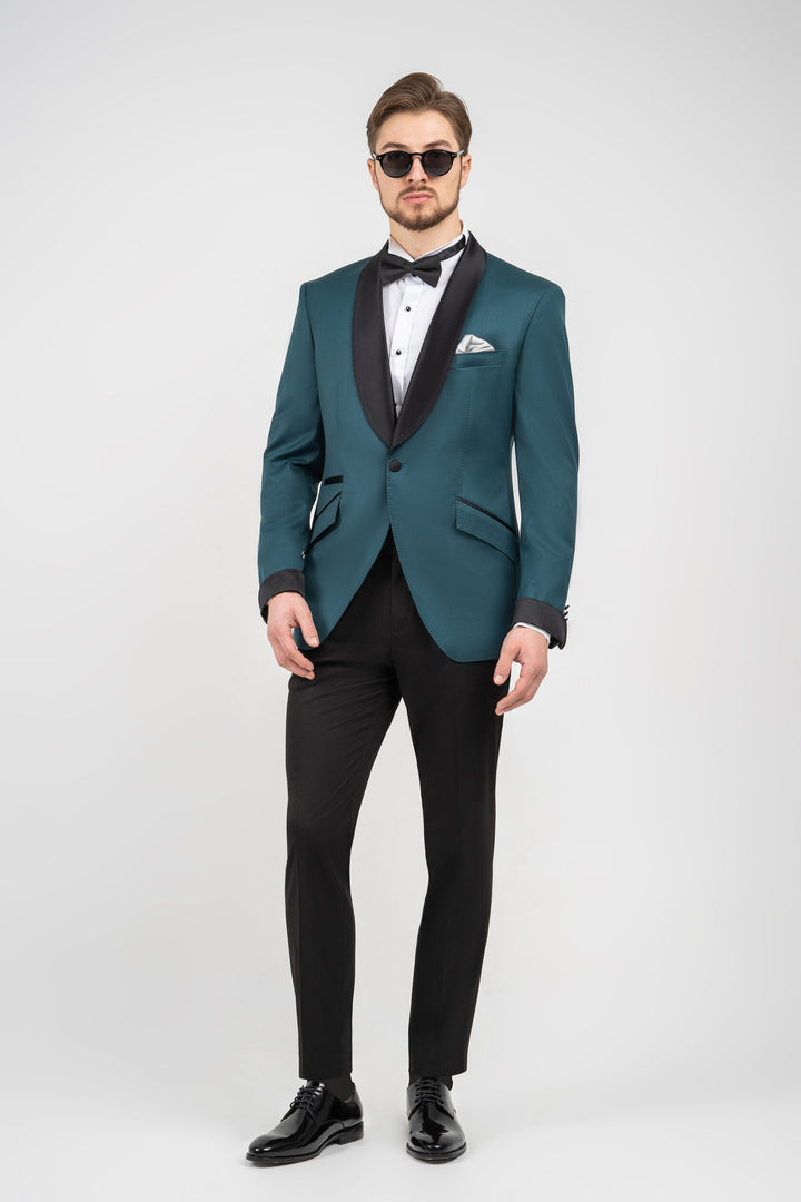 Fashionable Men's 2-piece Suit Velvet Shawl Lapel Wedding Suit (Blazer+Pants) mens event wear
