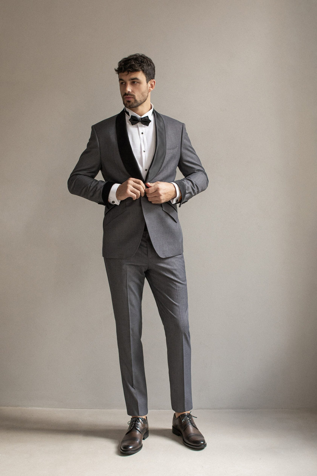 Fashionable Men's 2-piece Suit Velvet Shawl Lapel Wedding Suit (Blazer+Pants) mens event wear