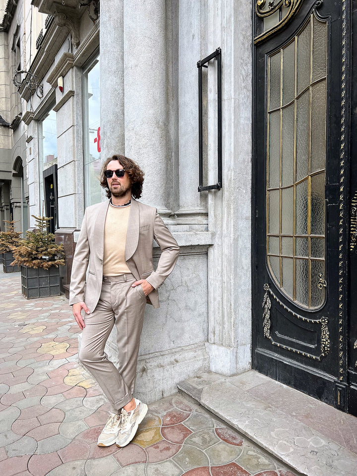 Fashionable Men's 2-piece Suit Velvet Shawl Lapel Wedding Suit (Blazer+Pants) mens event wear