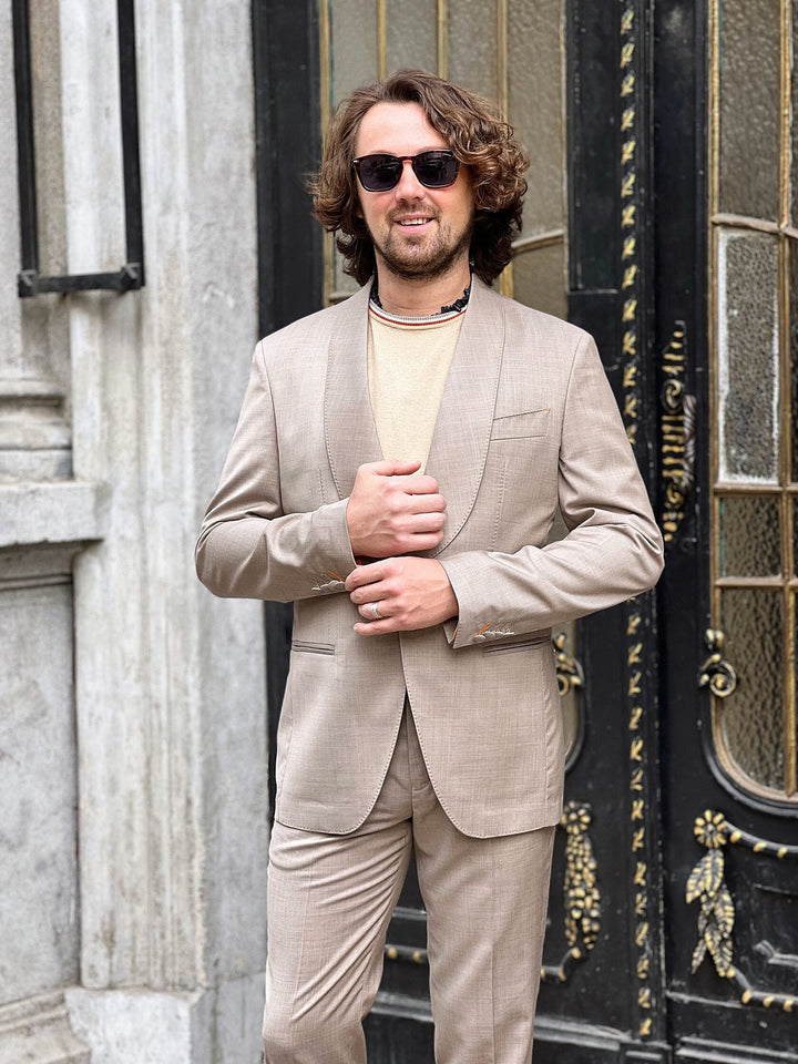 Fashionable Men's 2-piece Suit Velvet Shawl Lapel Wedding Suit (Blazer+Pants) mens event wear