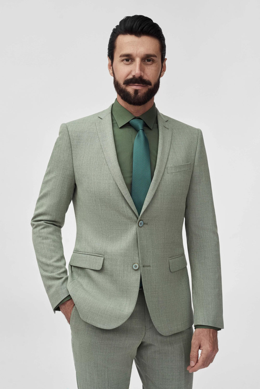 Forma 2 Piece Men's Suit Flat Notched Wedding Lapel (Blazer + Pants) mens event wear