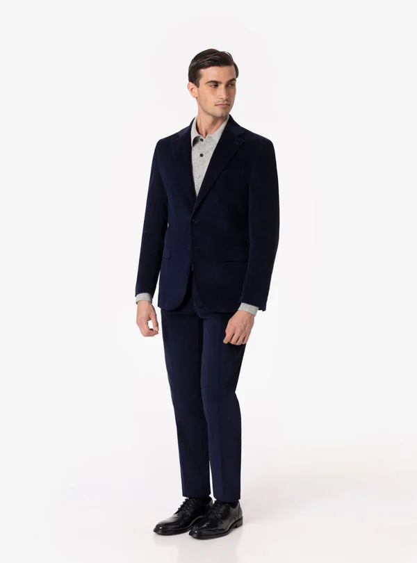 Formal 2 Pieces Mens Suit Corduroy Notch Lapel Tuxedos For Wedding (Blazer+Pants) mens event wear