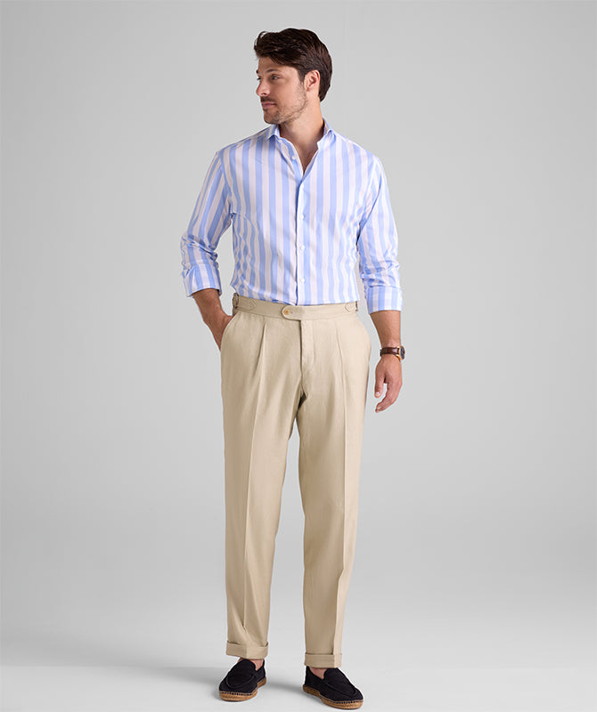 Formal 2 Pieces Mens Suit Flat Linen Peak Lapel Tuxedos For Wedding (Blazer+Pants) mens event wear