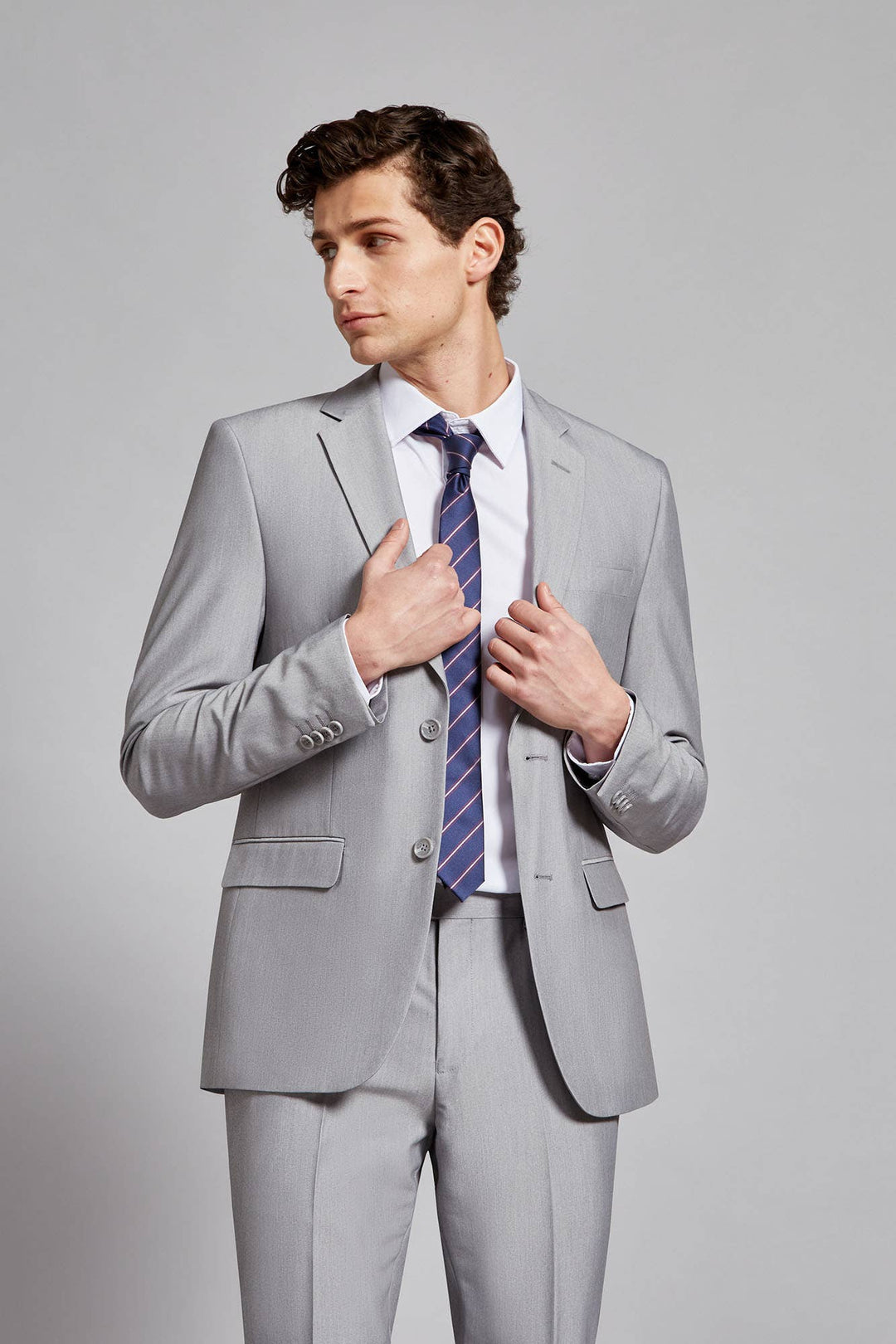 Formal 2 Pieces Mens Suit Flat Notch Lapel Tuxedos For Wedding (Blazer+Pants) mens event wear