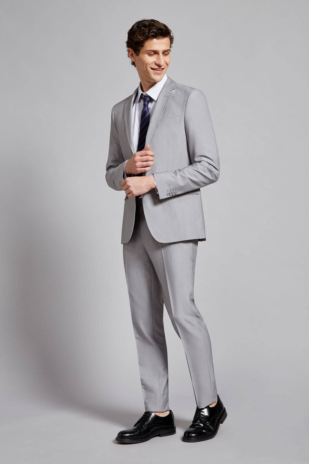 Formal 2 Pieces Mens Suit Flat Notch Lapel Tuxedos For Wedding (Blazer+Pants) mens event wear