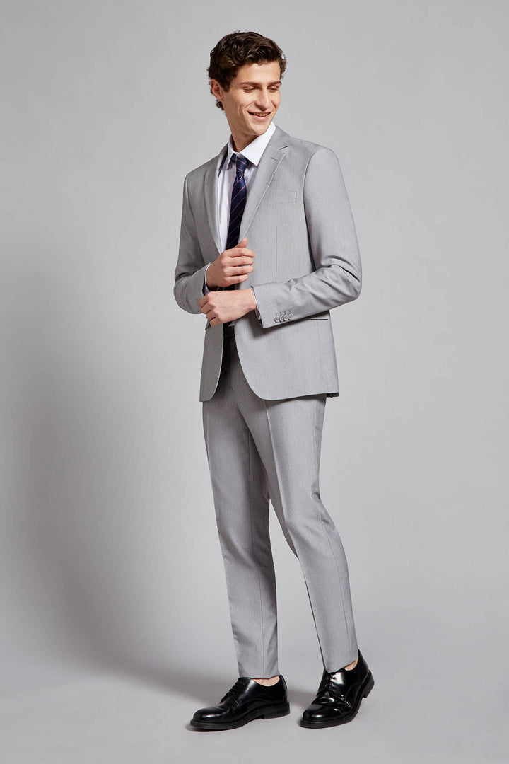 Formal 2 Pieces Mens Suit Flat Notch Lapel Tuxedos For Wedding (Blazer+Pants) mens event wear