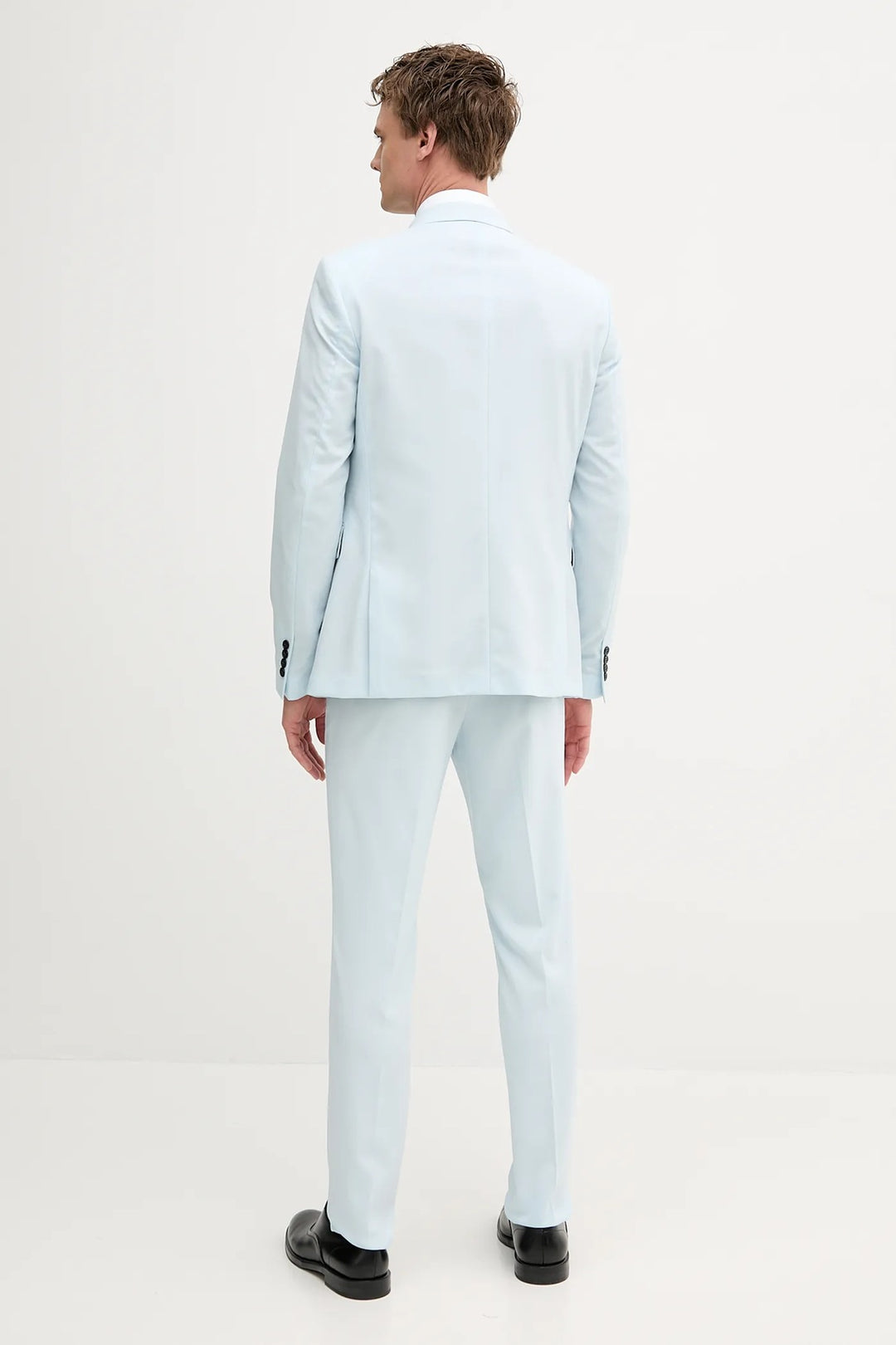 Formal 2 Pieces Mens Suit Flat Notch Lapel Tuxedos For Wedding (Blazer+Pants) mens event wear