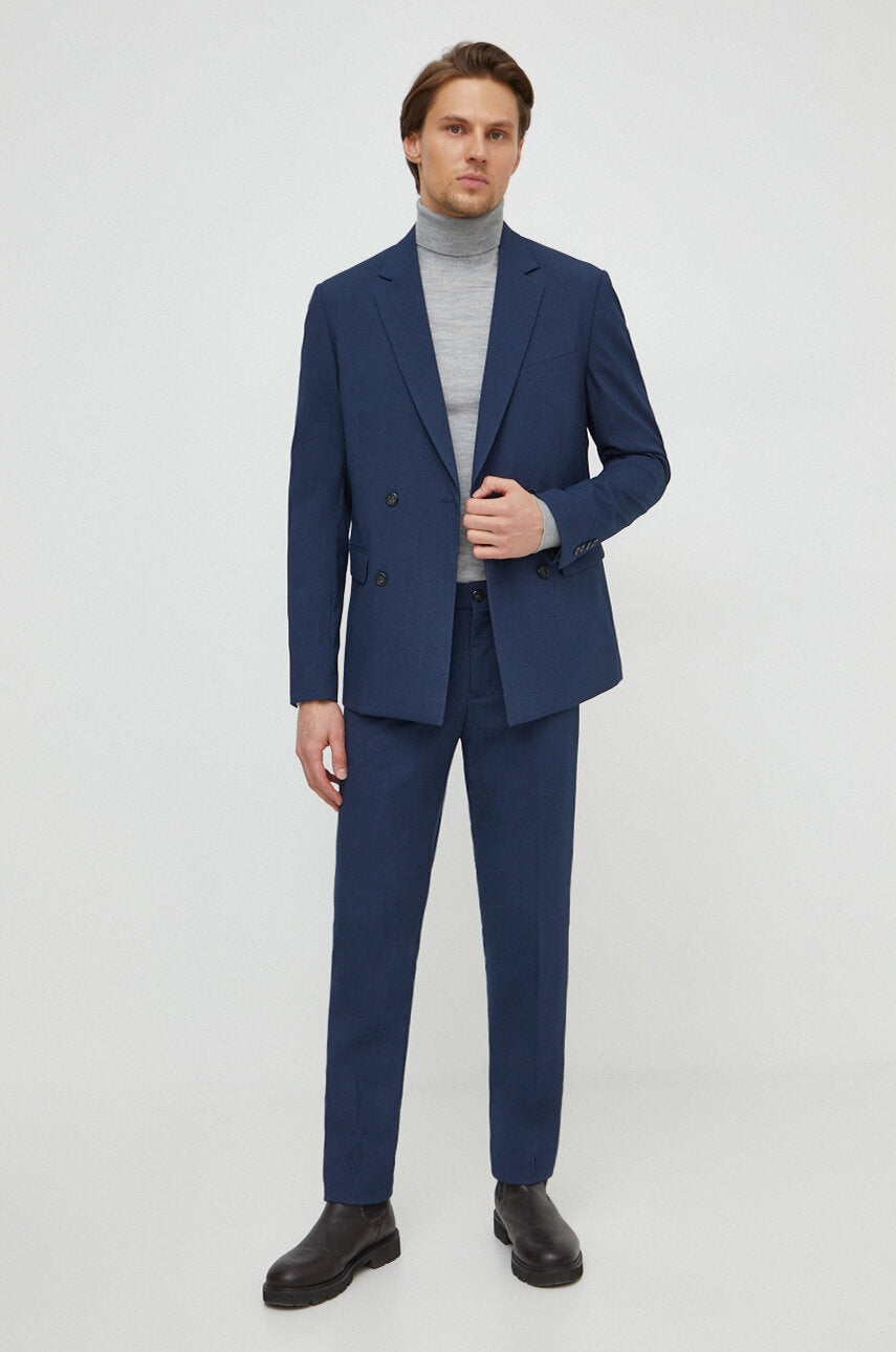 Formal 2 Pieces Mens Suit Flat Notch Lapel Tuxedos For Wedding (Blazer+Pants) mens event wear