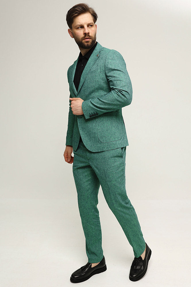 Formal 2 Pieces Mens Suit Flat Notch Lapel Tuxedos For Wedding (Blazer+Pants) mens event wear