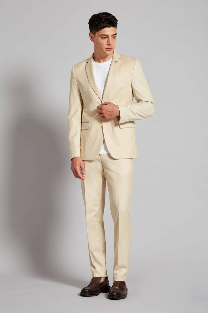 Formal 2 Pieces Mens Suit Flat Notch Lapel Tuxedos For Wedding (Blazer+Pants) mens event wear