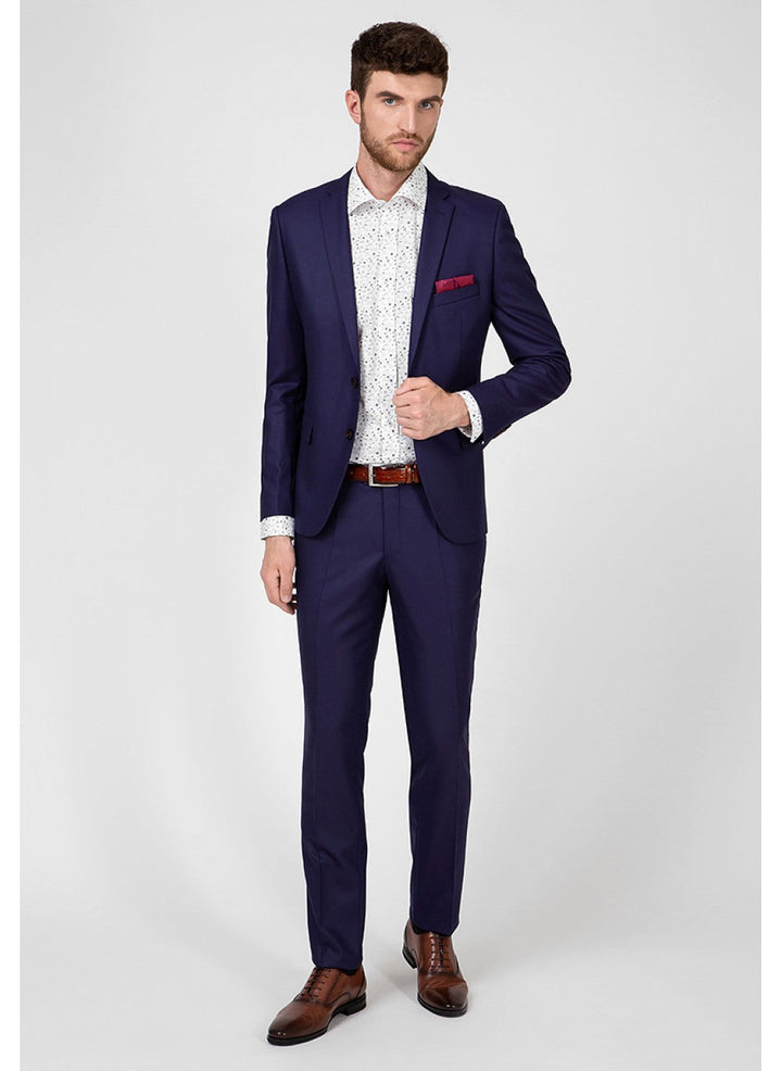 Formal 2 Pieces Mens Suit Flat Notch Lapel Tuxedos For Wedding (Blazer+Pants) mens event wear