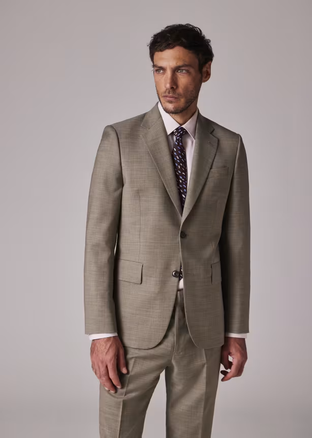 Formal 2 Pieces Mens Suit Flat Notch Lapel Tuxedos For Wedding (Blazer+Pants) mens event wear