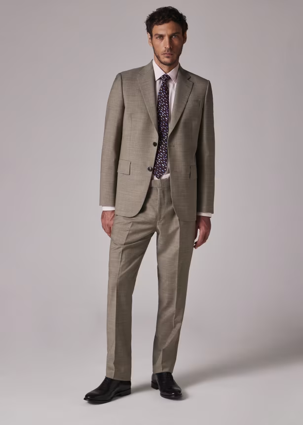 Formal 2 Pieces Mens Suit Flat Notch Lapel Tuxedos For Wedding (Blazer+Pants) mens event wear