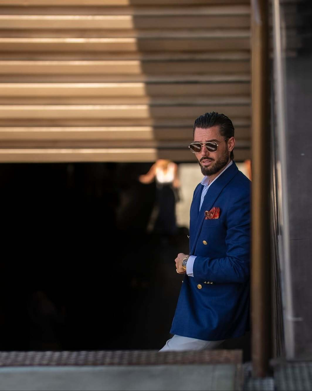 Formal 2 Pieces Mens Suit Flat Notch Lapel Tuxedos For Wedding (Blazer+Pants) mens event wear