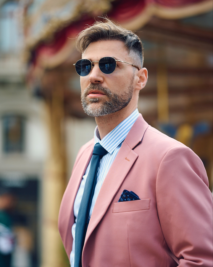 Formal 2 Pieces Mens Suit Flat Notch Lapel Tuxedos For Wedding (Blazer+Pants) mens event wear