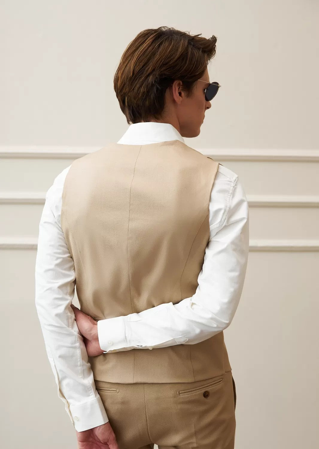 Formal 2 Pieces Mens Suit Flat Notch Lapel Vest Suit For Wedding (Vest + Pants) mens event wear