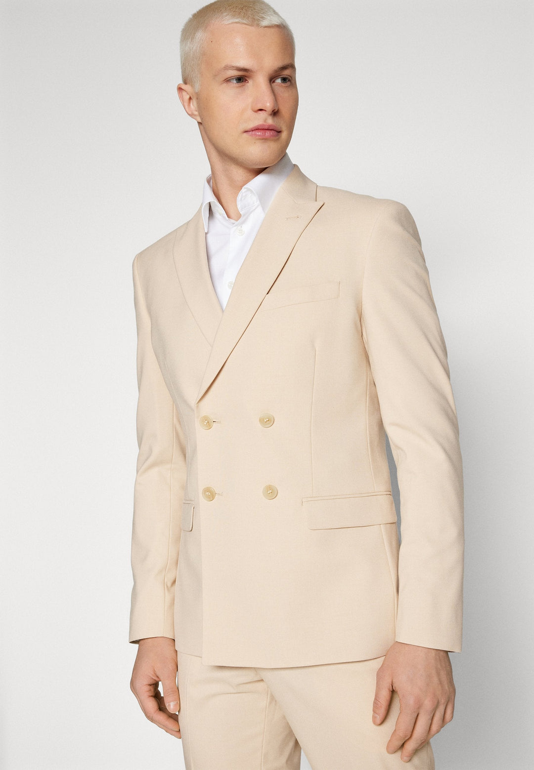 Formal 2 Pieces Mens Suit Flat Peak Lapel Tuxedos For Wedding (Blazer+Pants) mens event wear