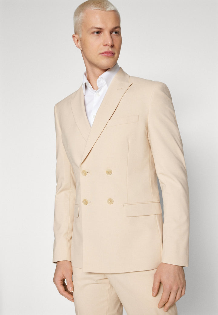 Formal 2 Pieces Mens Suit Flat Peak Lapel Tuxedos For Wedding (Blazer+Pants) mens event wear