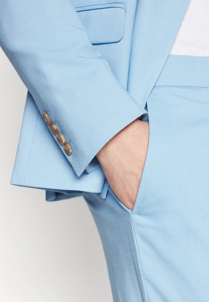 Formal 2 Pieces Mens Suit Flat Peak Lapel Tuxedos For Wedding (Blazer+Pants) mens event wear