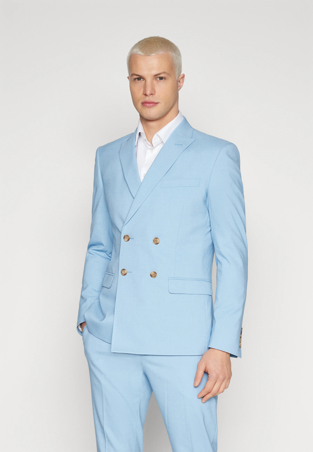 Formal 2 Pieces Mens Suit Flat Peak Lapel Tuxedos For Wedding (Blazer+Pants) mens event wear