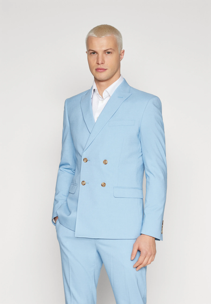 Formal 2 Pieces Mens Suit Flat Peak Lapel Tuxedos For Wedding (Blazer+Pants) mens event wear