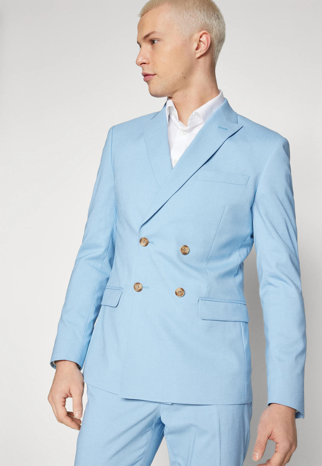 Formal 2 Pieces Mens Suit Flat Peak Lapel Tuxedos For Wedding (Blazer+Pants) mens event wear