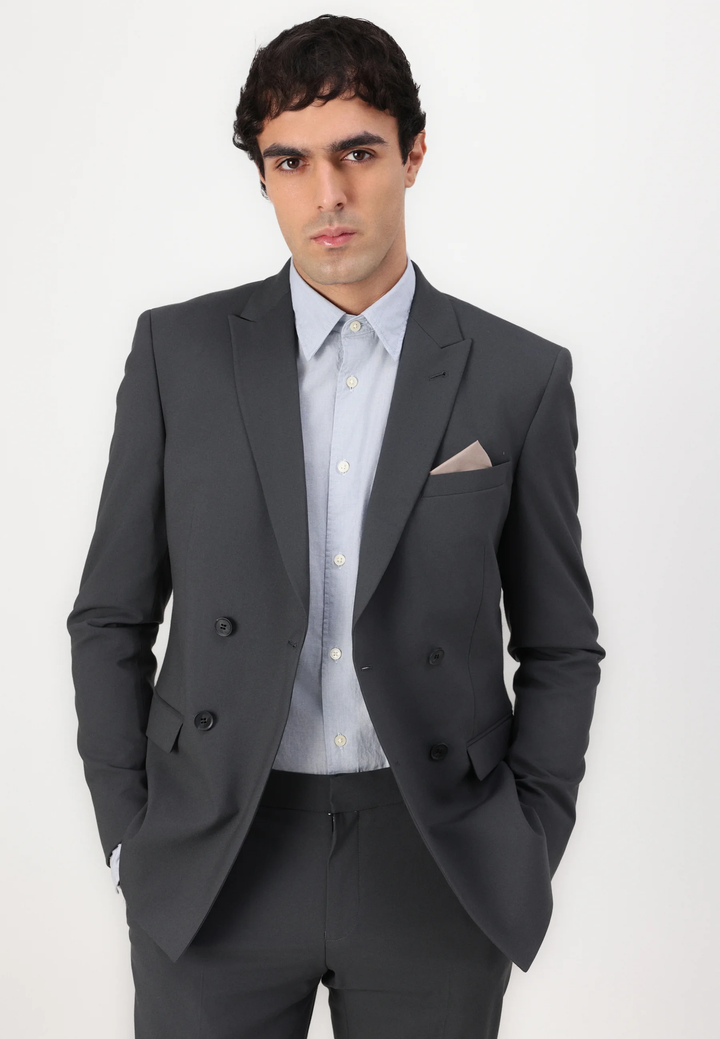 Formal 2 Pieces Mens Suit Flat Peak Lapel Tuxedos For Wedding (Blazer+Pants) mens event wear