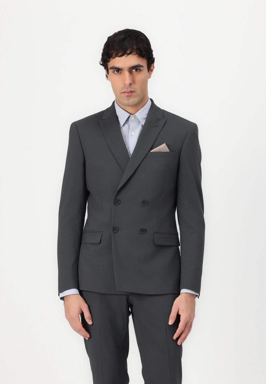 Formal 2 Pieces Mens Suit Flat Peak Lapel Tuxedos For Wedding (Blazer+Pants) mens event wear