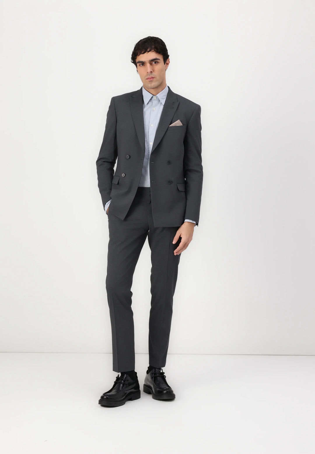 Formal 2 Pieces Mens Suit Flat Peak Lapel Tuxedos For Wedding (Blazer+Pants) mens event wear