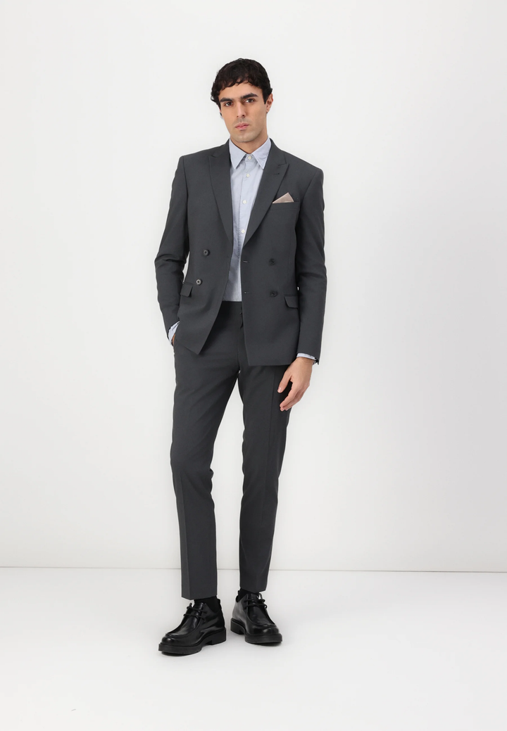 Formal 2 Pieces Mens Suit Flat Peak Lapel Tuxedos For Wedding (Blazer+Pants) mens event wear