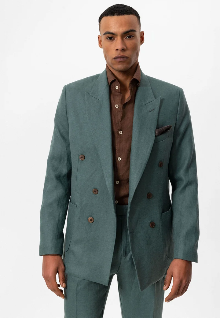 Formal 2 Pieces Mens Suit Flat Peak Lapel Tuxedos For Wedding (Blazer+Pants) mens event wear