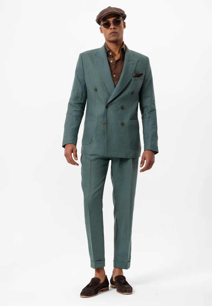 Formal 2 Pieces Mens Suit Flat Peak Lapel Tuxedos For Wedding (Blazer+Pants) mens event wear