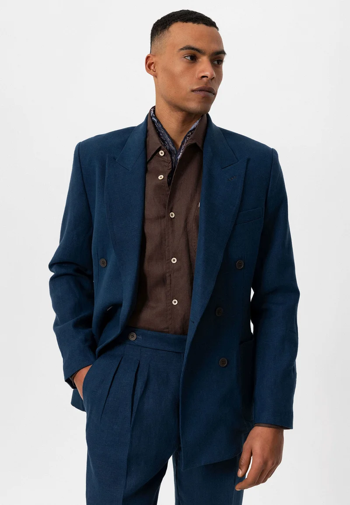 Formal 2 Pieces Mens Suit Flat Peak Lapel Tuxedos For Wedding (Blazer+Pants) mens event wear