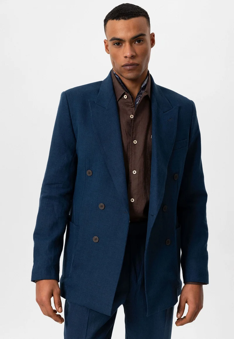 Formal 2 Pieces Mens Suit Flat Peak Lapel Tuxedos For Wedding (Blazer+Pants) mens event wear