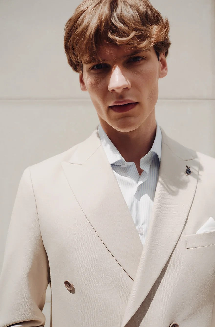 Formal 2 Pieces Mens Suit Flat Peak Lapel Tuxedos For Wedding (Blazer+Pants) mens event wear