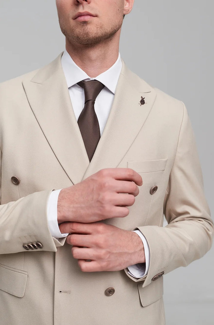 Formal 2 Pieces Mens Suit Flat Peak Lapel Tuxedos For Wedding (Blazer+Pants) mens event wear