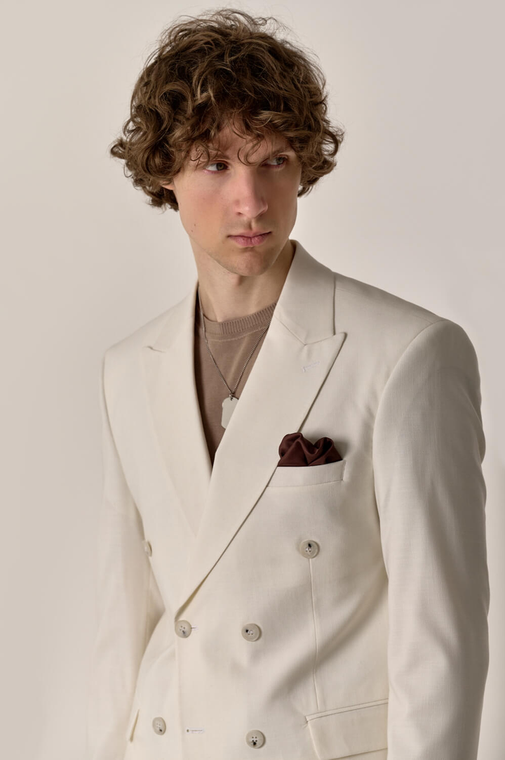 Formal 2 Pieces Mens Suit Flat Peak Lapel Tuxedos For Wedding (Blazer+Pants) mens event wear