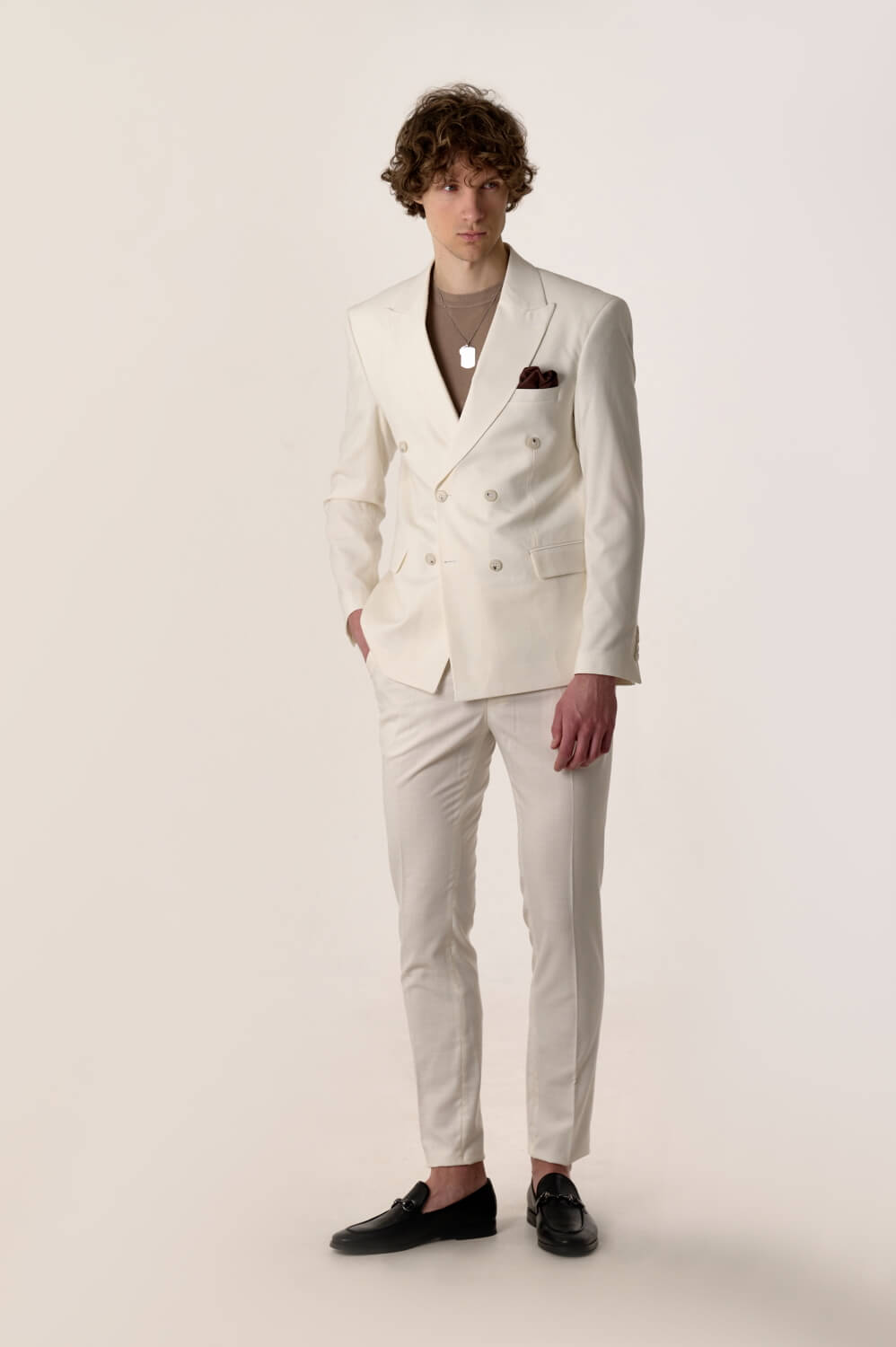 Formal 2 Pieces Mens Suit Flat Peak Lapel Tuxedos For Wedding (Blazer+Pants) mens event wear