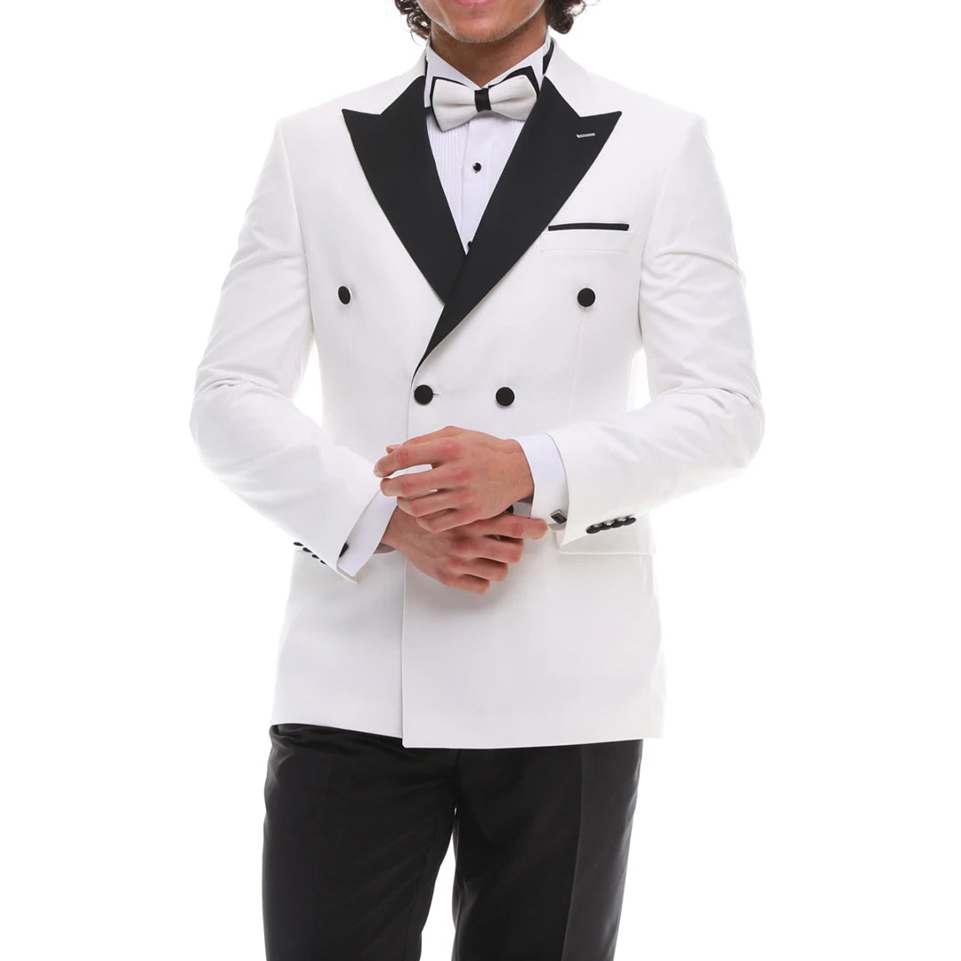Formal 2 Pieces Mens Suit Flat Peak Lapel Tuxedos For Wedding (Blazer+Pants) mens event wear