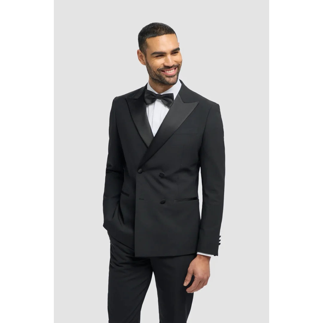 Formal 2 Pieces Mens Suit Flat Peak Lapel Tuxedos For Wedding (Blazer+Pants) mens event wear