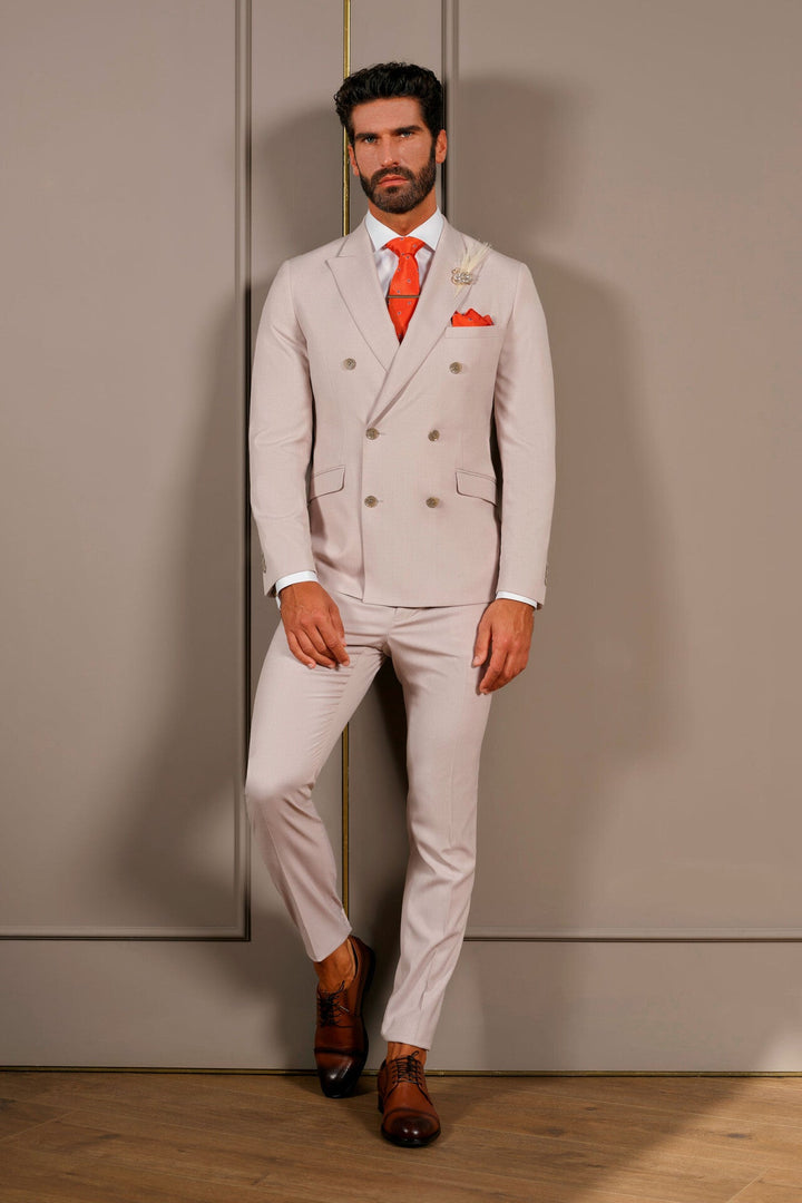 Formal 2 Pieces Mens Suit Flat Peak Lapel Tuxedos For Wedding (Blazer+Pants) mens event wear