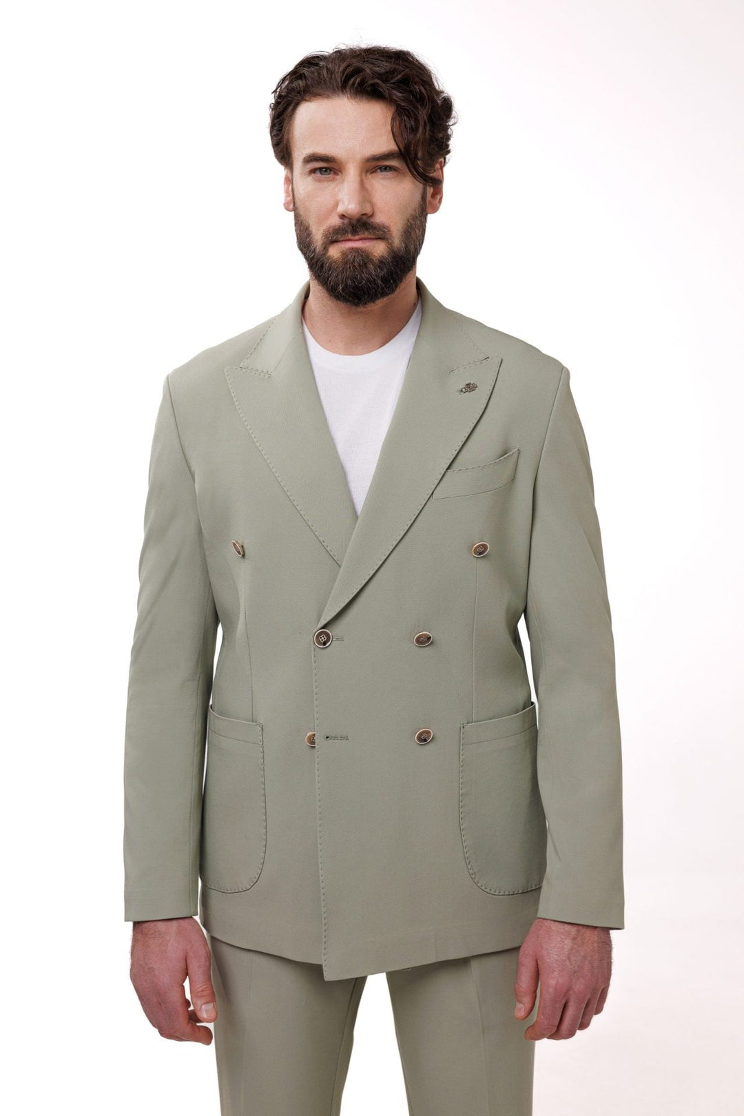 Formal 2 Pieces Mens Suit Flat Peak Lapel Tuxedos For Wedding (Blazer+Pants) mens event wear