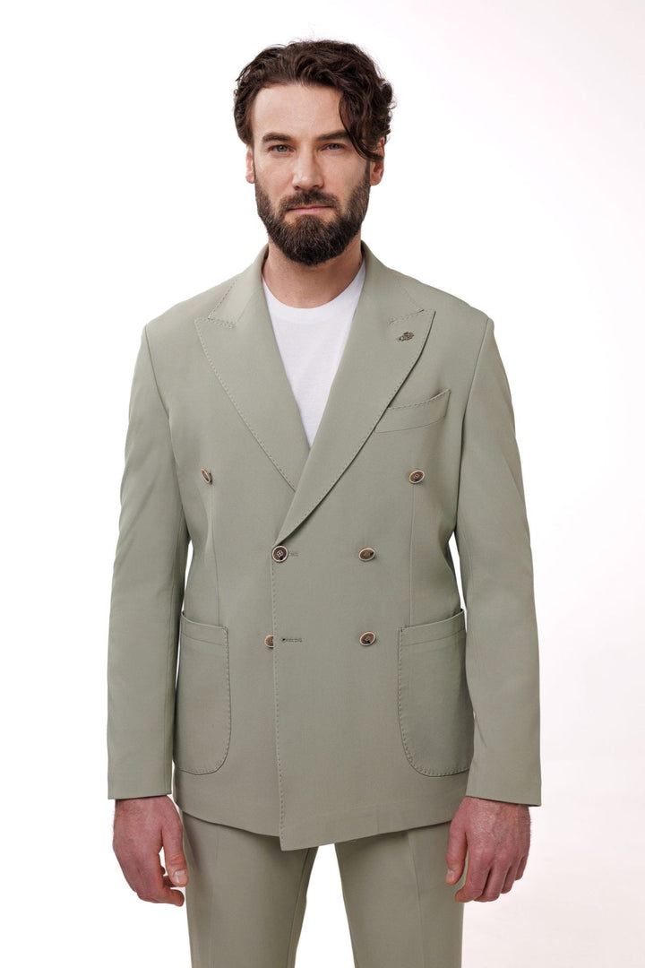 Formal 2 Pieces Mens Suit Flat Peak Lapel Tuxedos For Wedding (Blazer+Pants) mens event wear