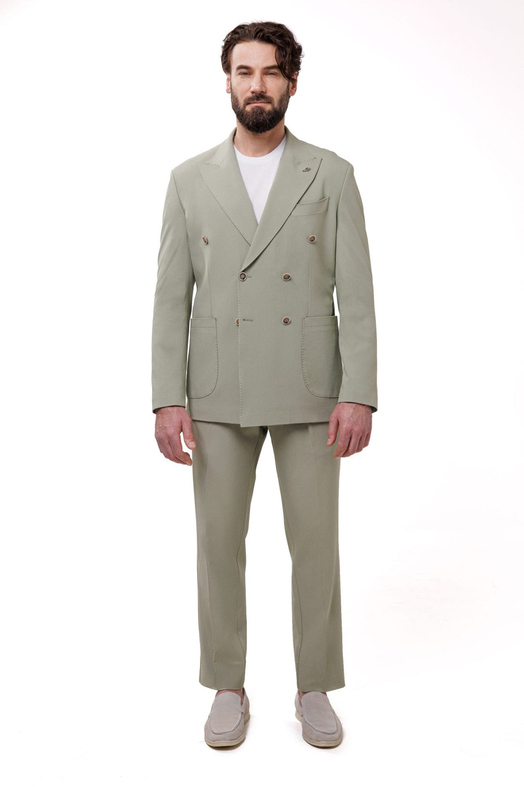 Formal 2 Pieces Mens Suit Flat Peak Lapel Tuxedos For Wedding (Blazer+Pants) mens event wear