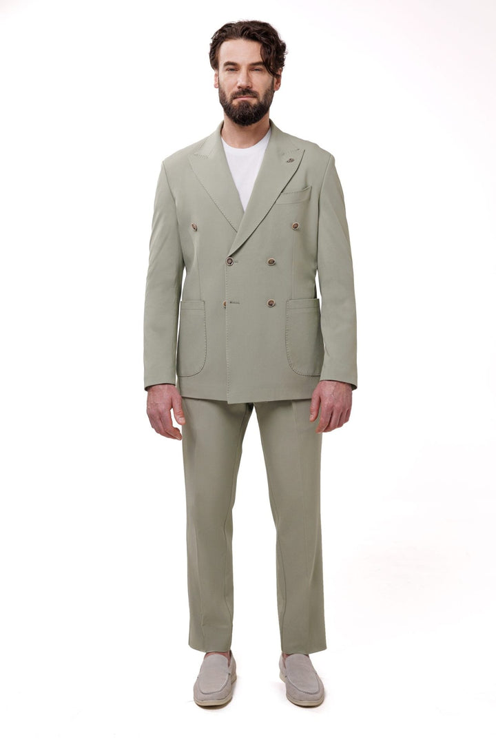 Formal 2 Pieces Mens Suit Flat Peak Lapel Tuxedos For Wedding (Blazer+Pants) mens event wear