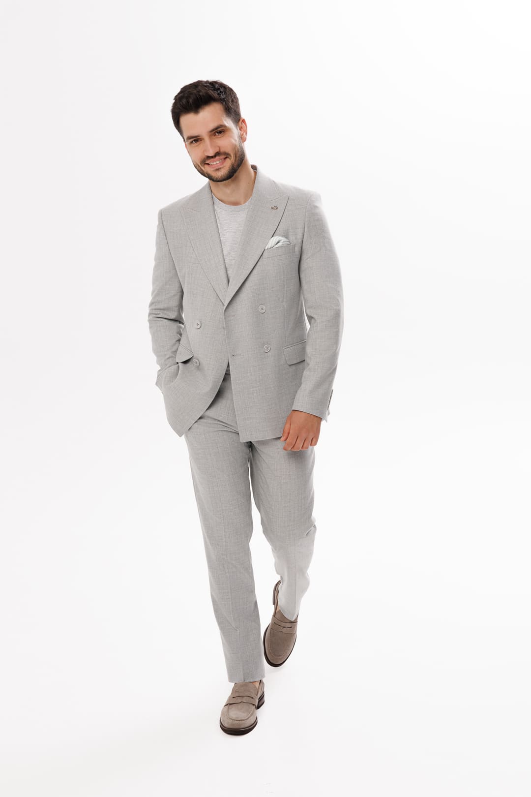 Formal 2 Pieces Mens Suit Flat Peak Lapel Tuxedos For Wedding (Blazer+Pants) mens event wear