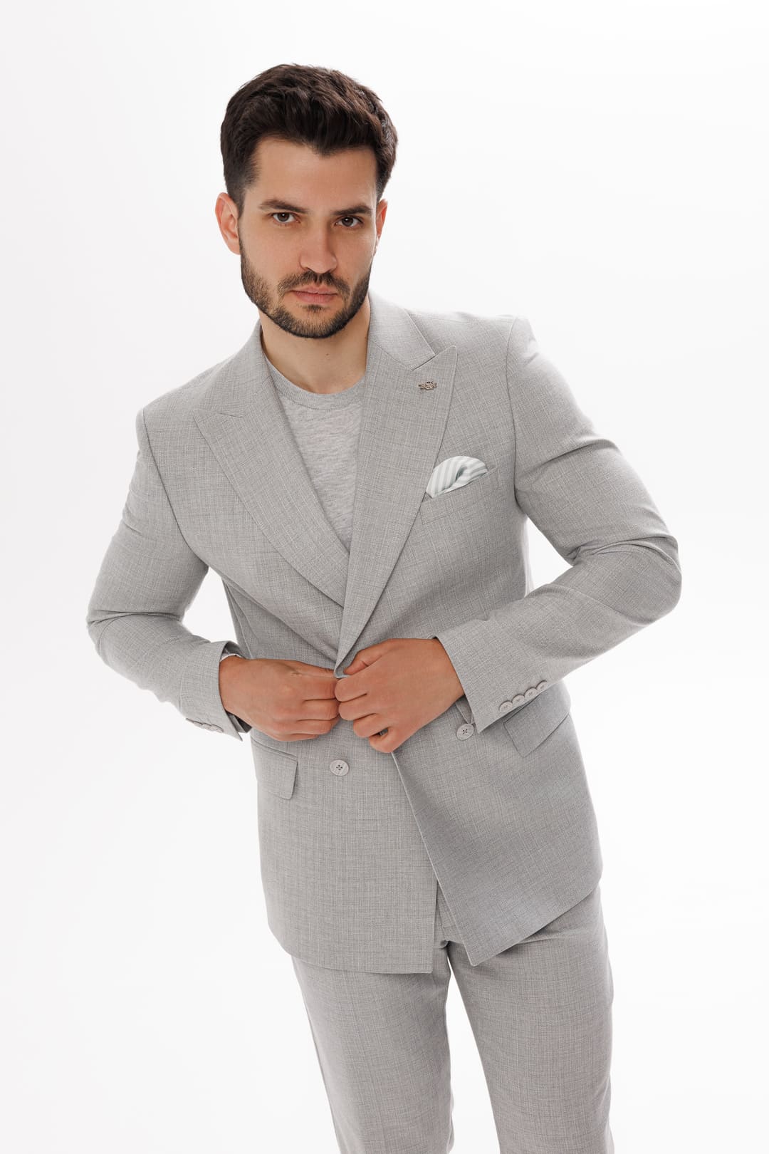 Formal 2 Pieces Mens Suit Flat Peak Lapel Tuxedos For Wedding (Blazer+Pants) mens event wear